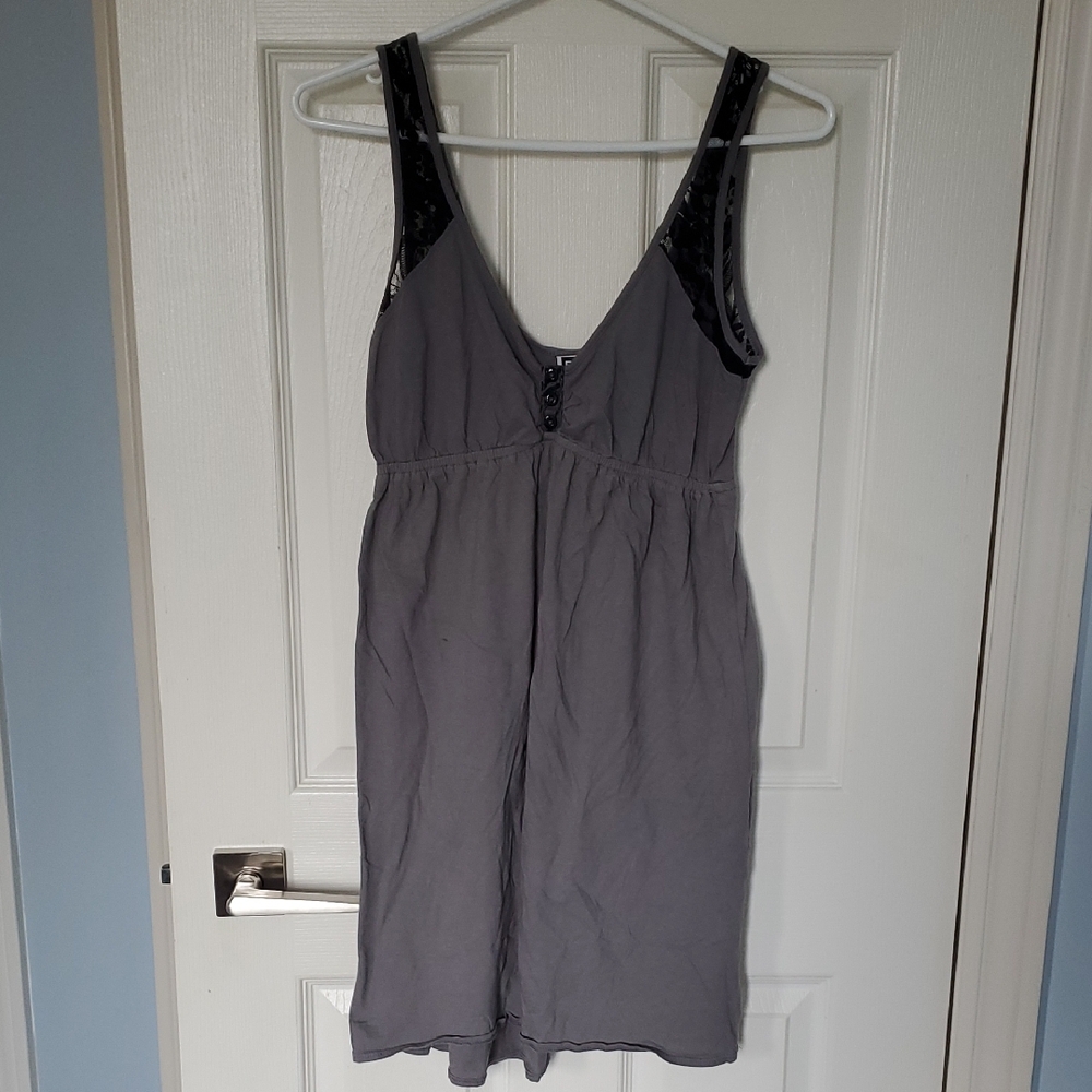 Gray Roxy Sleeveless Y2K Long Tanktop